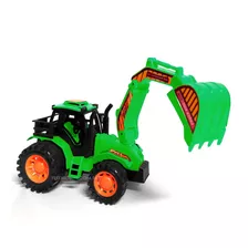 Carrinho Caminhão Escavadeira Brinquedo Infantil De Fricção Personagem Verde