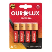 Pilha Alcalina Aa Pequena Kit Com 8 Peças Ourolux 