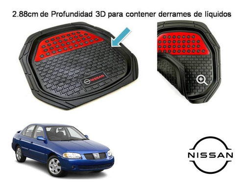 Tapetes 4pz Charola 3d Logo Nissan Sentra 2001 A 2006 Foto 5