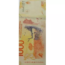 Billete Argentina, $1000 Hornero Falla Flores Grandes