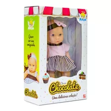 Boneca Bebê Vinil Infantil Coleção Chocolate