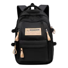 Mochila Reforçada Média Notebook 15.6 Trabalho Escolar Costa Cor Preto Desenho Do Tecido Liso