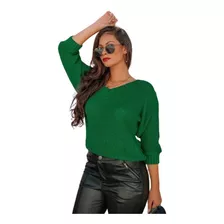 Blusa Feminina Trico Decote V Soltinha Moda Social C/ Brilho