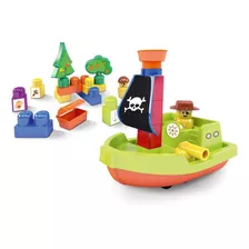 Brinquedo Blocos Ilha Do Pirata Blocolandia Mk366 22 Peças
