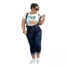 Calça Frete Grátis Plus Size Laycra Suspensório Salopete 