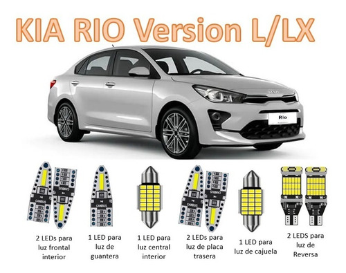 Kit Leds Interiores Y Reversa Kia Rio 2018 2022 Version L Lx Foto 2