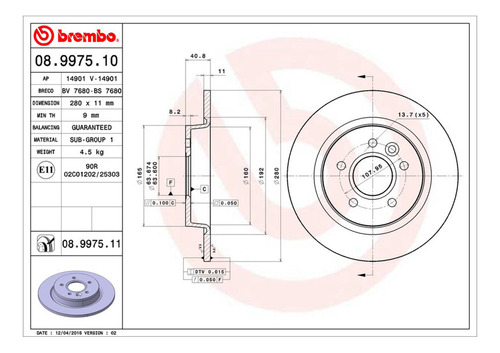 Par Discos Brembo Volvo C30 T5 Inspiration 2008-2009 Trasero Foto 2