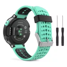 Pulseira Para Garmin 235 630 735xt Silicone Fácil De Trocar Cor Verde Água / Preta