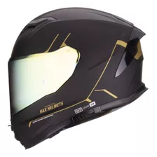 Casco Force Solid Negro Dorado Mate 