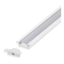 Perfil De Led Slim Para Embutir Gesso Marcenaria 2m Branco