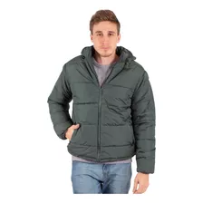 Campera Hombre Inflada Corderito Nylon Impermeable Abrigada 