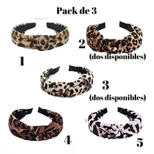 Cintillos Diademas Pack3 Nudo Animal Print Leopardo Accesor