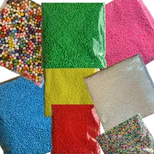 4 Bolsas Pelotitas De Plumavit De Colores Para Decorar Slime