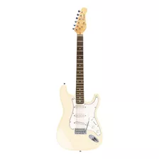 Guitarra Eléctrica Jay Turser Jt-300 Double-cutaway De Madera Maciza Ivory Brillante Con Diapasón De Palo De Rosa