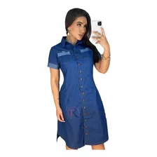 Vestido Chemise Moda Evangélica Jeans Menina Moça Thalya