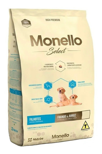 Alimento Para Perro Monello Sellect High Premium Cachorro Todas Las Razas Pollo Y Arroz 2 Kg Bolsa 30% Proteína Bruta