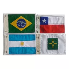 4 Bandeiras Bordada Face Chopper Br/argentina/chile/brasilia