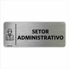 Placa Indicação Setor Portas - Setor Administrativo - 8x20cm
