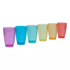 Vaso Plástico Acrílico Nuevo Transparente Colores 410 Ml