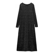 Vestido Manga Larga Zara Mujer Lurex