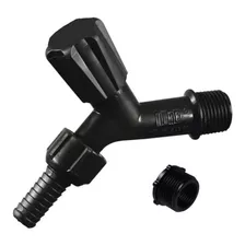 Torneira Pvc 1/2 Para Jardim C/ Adaptador 3/4 Acabamento Fosco Cor Preto