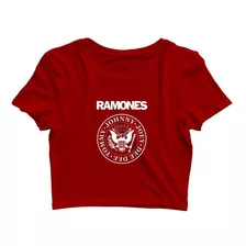Cropped Ramones Banda De Rock Americana Blusa Feminina