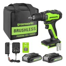 Greenworks Kit De Taladro Inalámbrico Sin Escobillas De 24 V