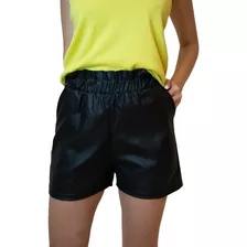 Mini Short Engomado Tiro Alto De Mujer 