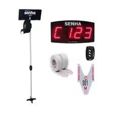 Kit Completo Painel De Senha Eletrônica Com Suporte Pedestal