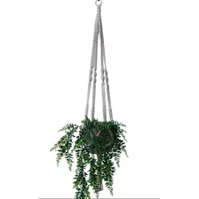  Suporte Vaso Decorativo P/plantas Macrame Hanger 90cm Cru