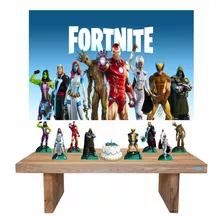 Fortnite - Kit Display 8 De Mesa + Painel Decorativo