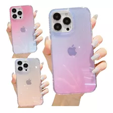 Funda Silicon Tornasol Transparente Con Brillos Para iPhone