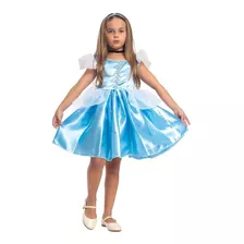 Vestido Infantil Princesa Cinderela Curto