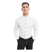 Camisa Blanca Cuello Mao / Para Hombre / Diseño 