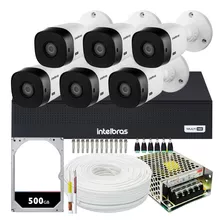 Kit Cftv Intelbras 6 Câmeras Vhl 1120 720p Dvr Mhdx 1008-c