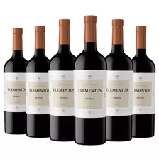 Vino Elementos Malbec Tinto 6 Botellas 750ml Bebidas Pack X6