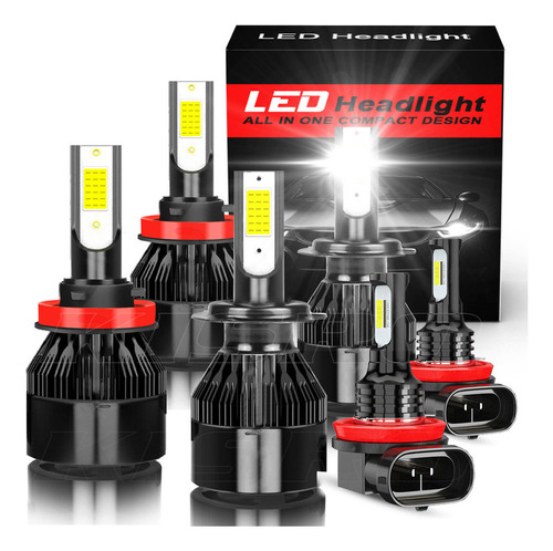 H9 H11 Kit De Focos Led De 4 Lados 6000k 11000lm For Ford Ford Fusion