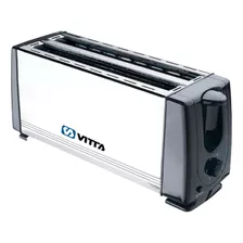 Tostadora 1400w Metal 4 Panes 6 Niveles - Vitta Color Plateado