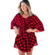 Vestido Kimono Versátil Elegante Moda Praia Verão 