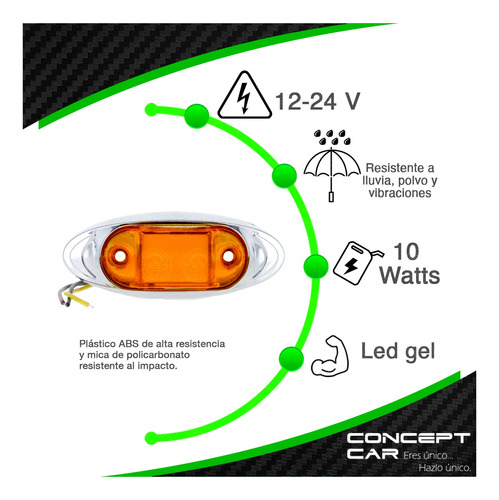 Par Plafon Led Gel Mini Ovalado Remolque Caja Trailer Cromof Foto 5