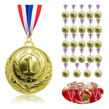 Medallas Metálicas De Oro/plata/bronce Con Lazo, 30 Piezas