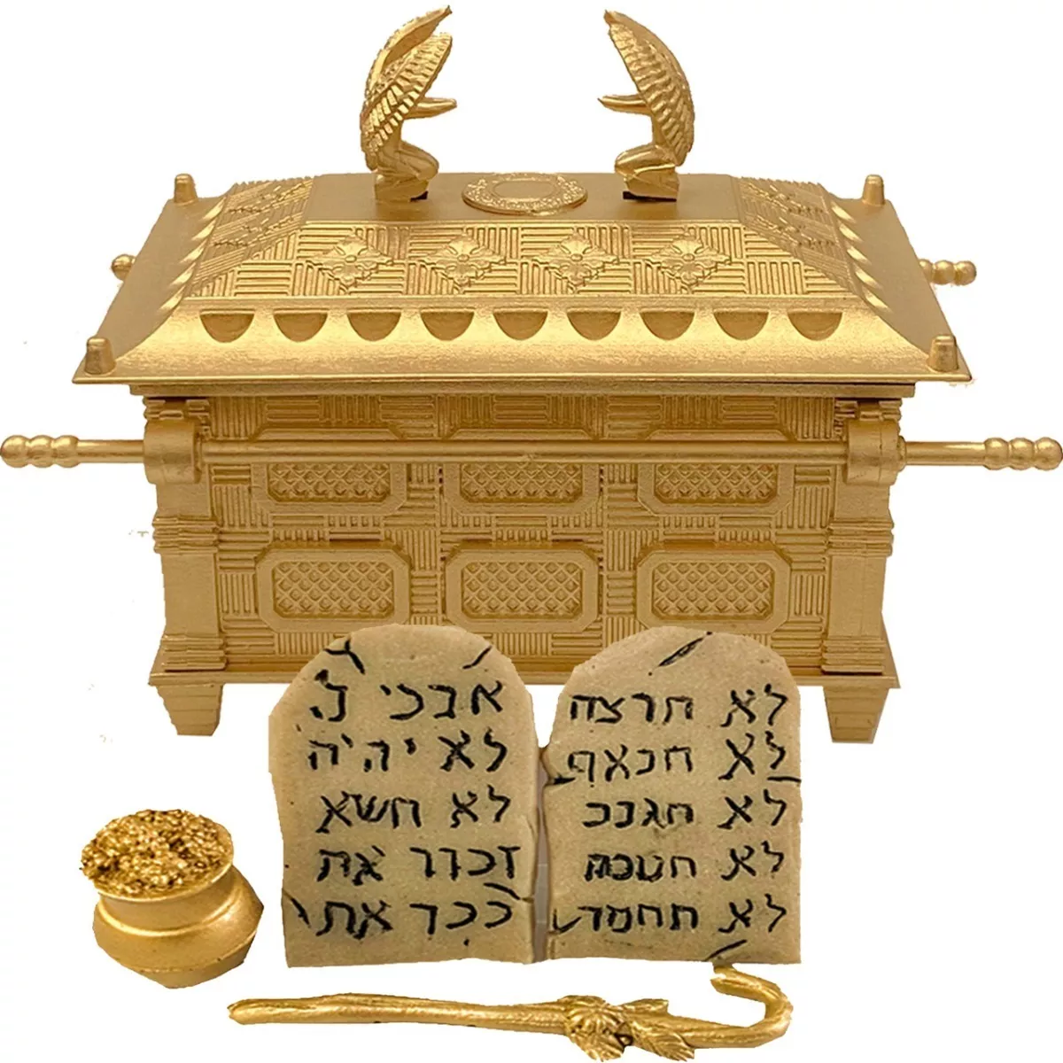 Arca Da Aliança Grande Dourada+ Kit Dos Mandamentos - Oferta