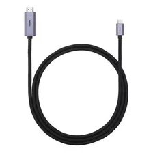 Cable Baseus Tipo C A Hdmi 4k 60hz 2m Alta Definicion Color Negro