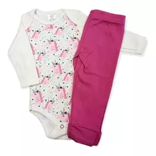 Conjunto Bebê Body Unicórnios Pink Com Calça - Kappes