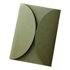 Envelope Redondo 15x21cm - 20 Pçs Verde Musgo / Oliva 180gr