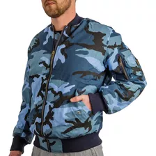 Campera De Vuelo Nacional Ripstop Camuflado Urbano Azul Spb