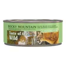 Alimento Taste Of The Wild Rocky Mountain Feline Para Gato Sabor Venado Asado Y Salmón Ahumado En Lata De 156g