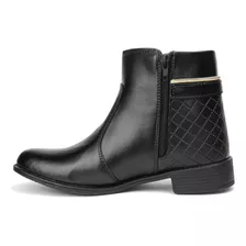 Bota Coturno Preto Metal Feminina Conforto Lançamento Ever