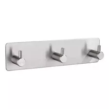 Gancho De Pared Triple Adhesivo Perchero Multiuso Acero Inox