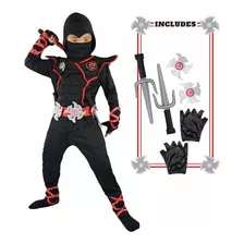Disfraz De Ninja Japonés Para Niños Con Accesorios Incluidos